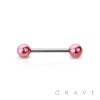PEARL COAT ACRYLIC BALLS 316L SURGICAL STEEL BARBELL